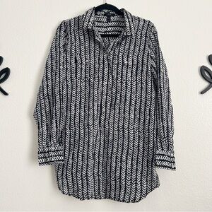 J. Crew Black and White Chevron Shirt